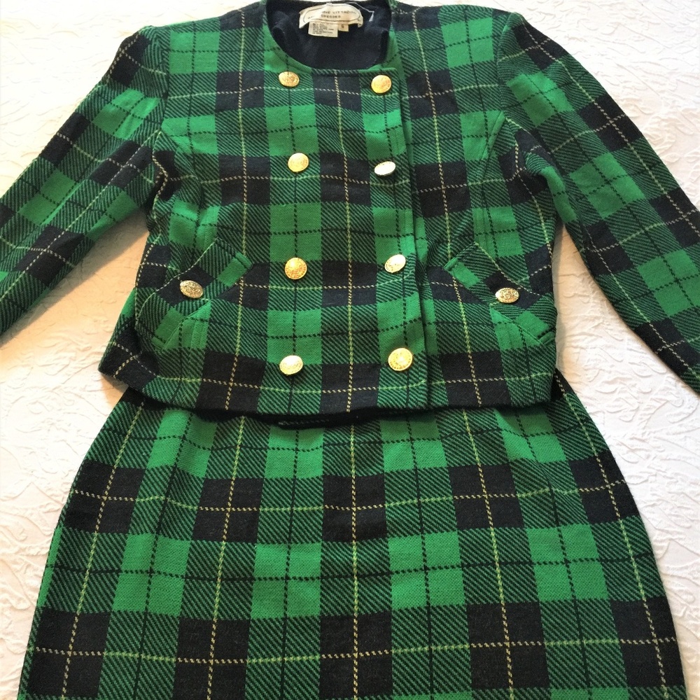 Adrienne Vittadini Two pieces Skirt Scotians Suit.